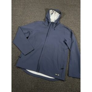 Rhone Jacket Men's Large Commuter Shell Lightweight Blue Full Zip Waterproof